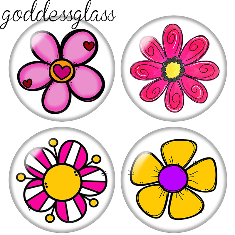Jewelry Making Drawing - Cabochões de vidro redondos com desenho