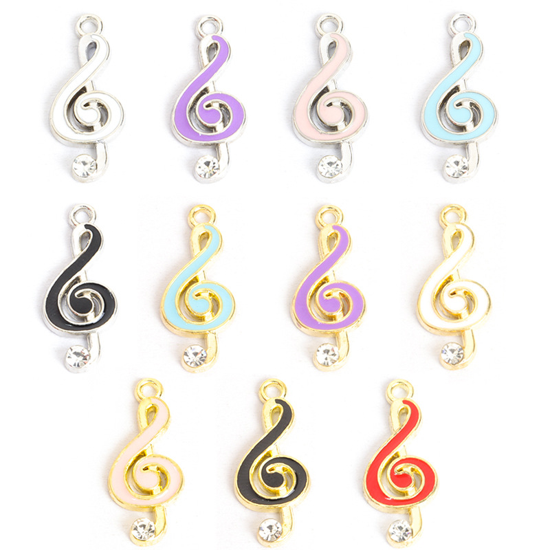 Jewelry Making Notes - Pingente de nota musical, 100 peças/lote,