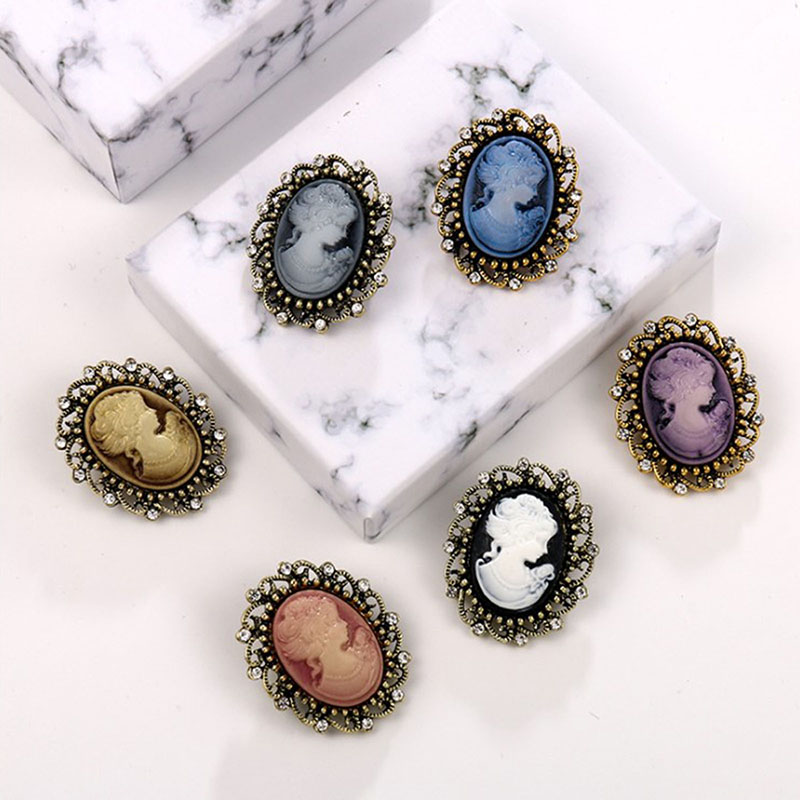 Head Pin Assorted - Vintage rainha cas cameo beleza cabeça