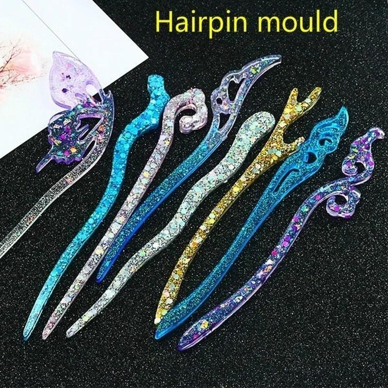 Jewelry Making With Resin - Novo transparente hairpin silicone molde especial