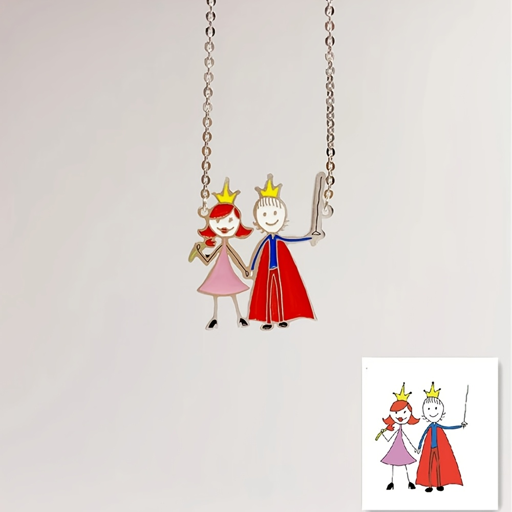 Jewelry Making Drawing - Colar com Pingente Esmaltado Personalizado, Joia