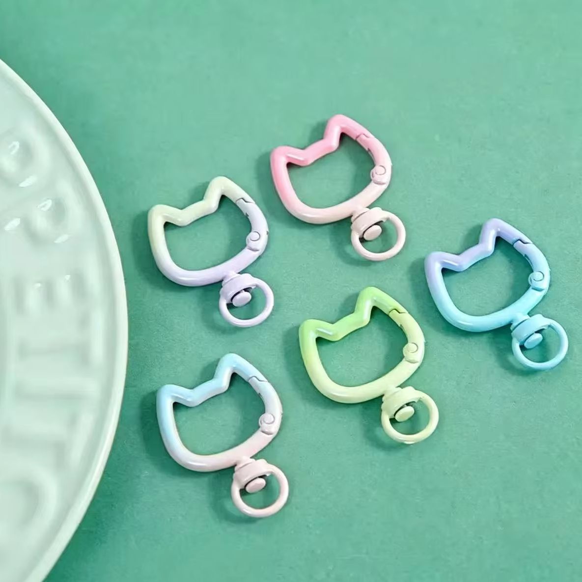 Jewelry Making Ideas - 5-10 Peças Mosquetão Gradiente Gato Fofo