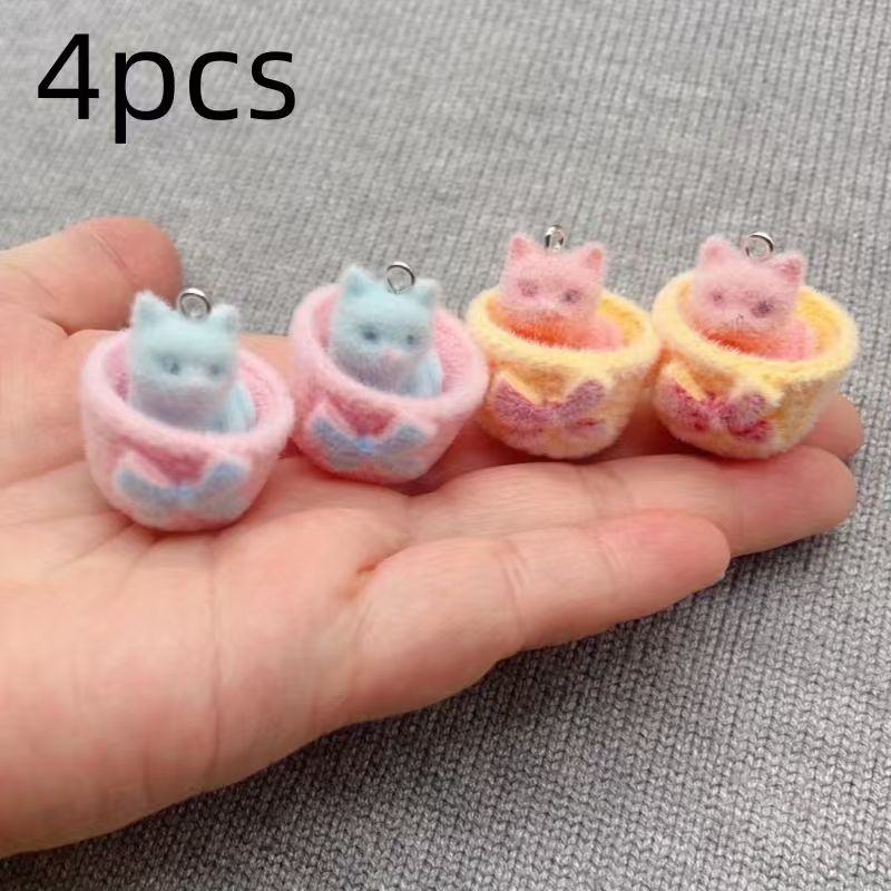 4 peças de pingente de gato em - Jewelry Making Pendants avaliação e preço