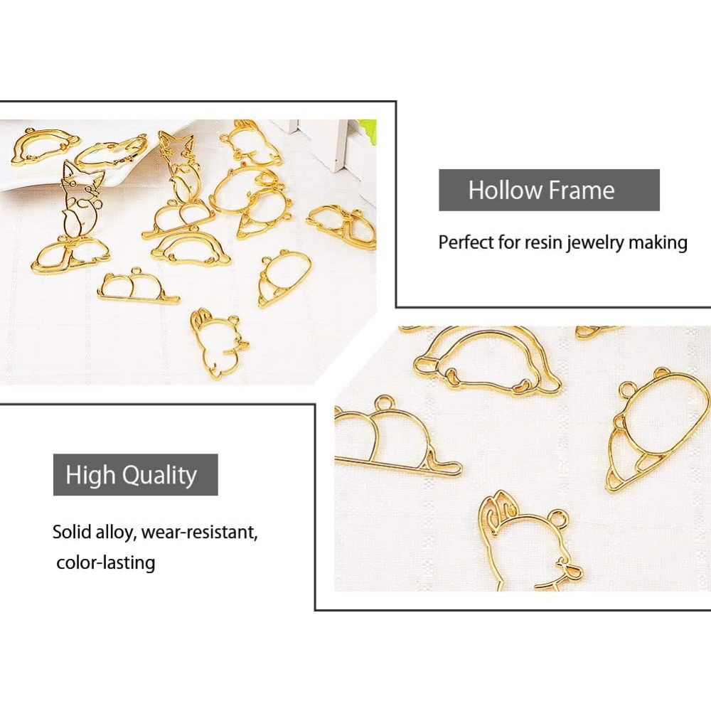 14 peças amuletos de moldura a - Jewelry Making With Resin avaliação e preço