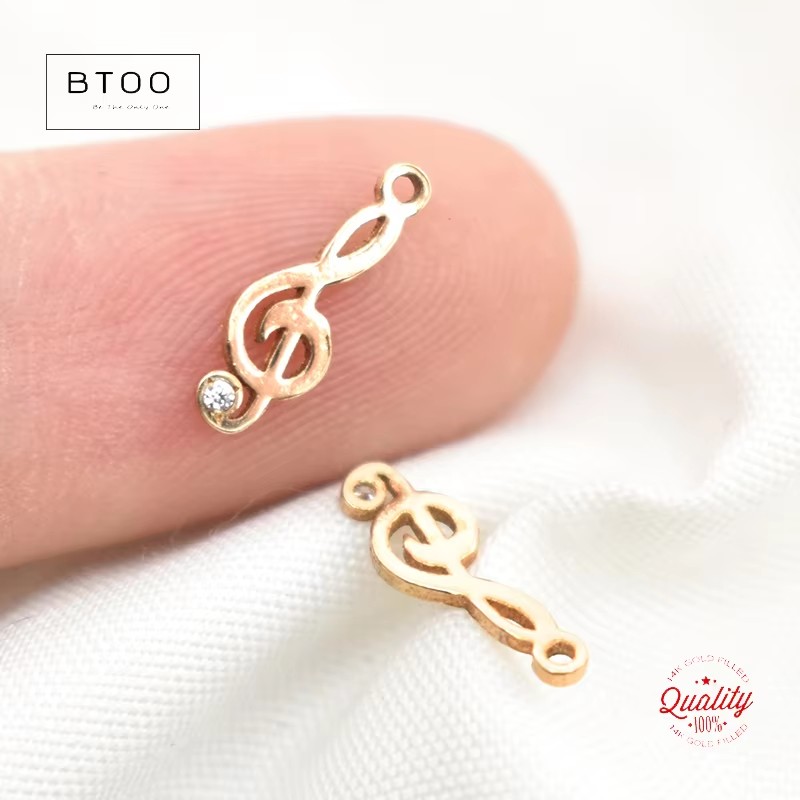 14k ouro preenchido nota music - Jewelry Making Notes avaliação e preço