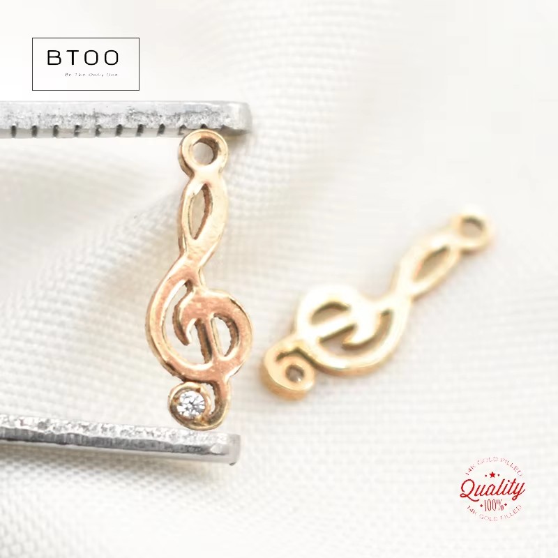 14k ouro preenchido nota music - Jewelry Making Notes avaliação e preço