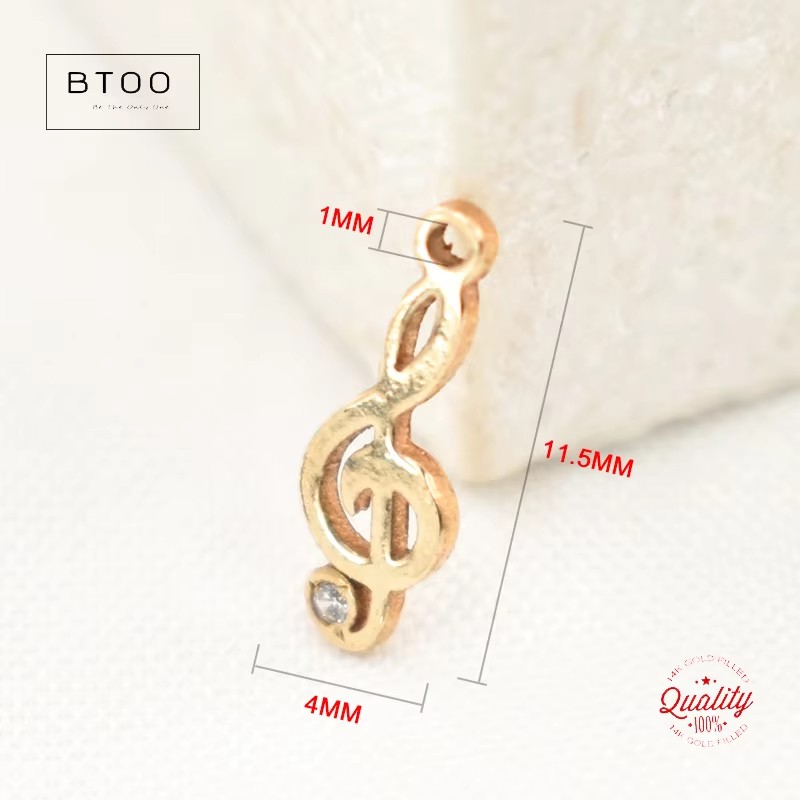 14k ouro preenchido nota music - Jewelry Making Notes avaliação e preço