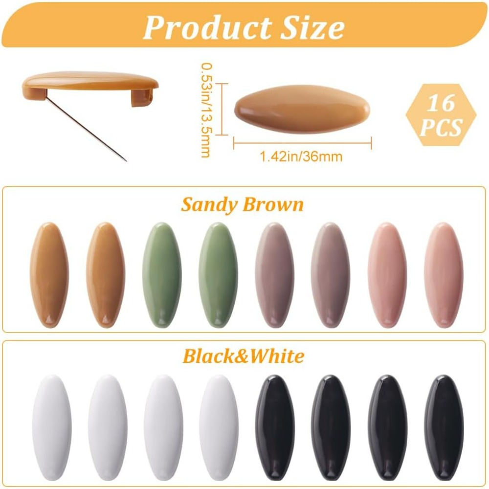 16 pçs 8 cores hijab pinos col - Head Pin Assorted avaliação e preço