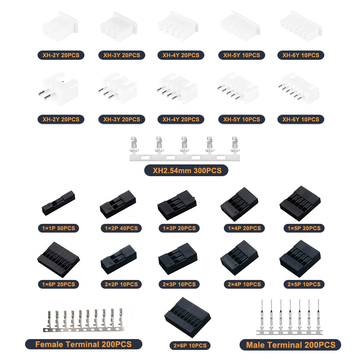 1080PCS Dupont/JST-XH Terminai - Head Pin Assorted avaliação e preço