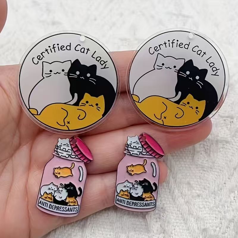 Pingente de gato fofo em acríl - Jewelry Making Pendants avaliação e preço