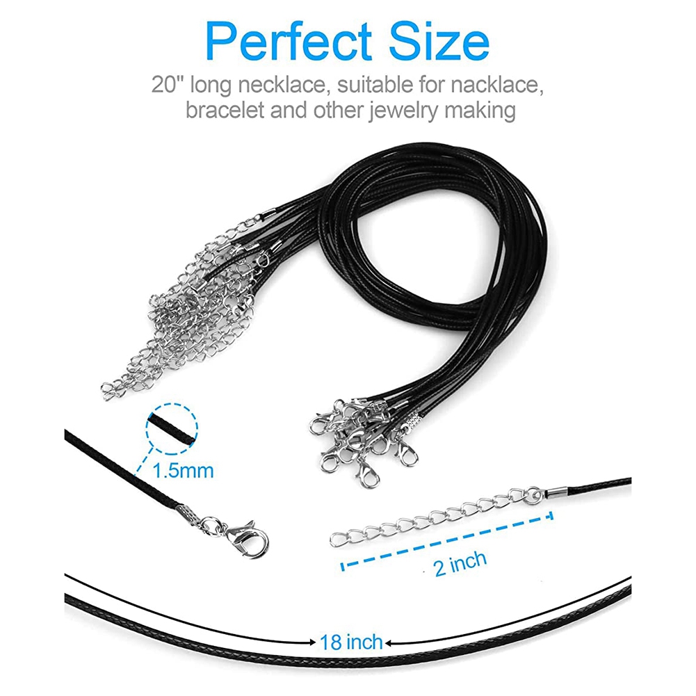 Colar de cordão ABQR 24 peças, - Jewelry Making Pendants avaliação e preço