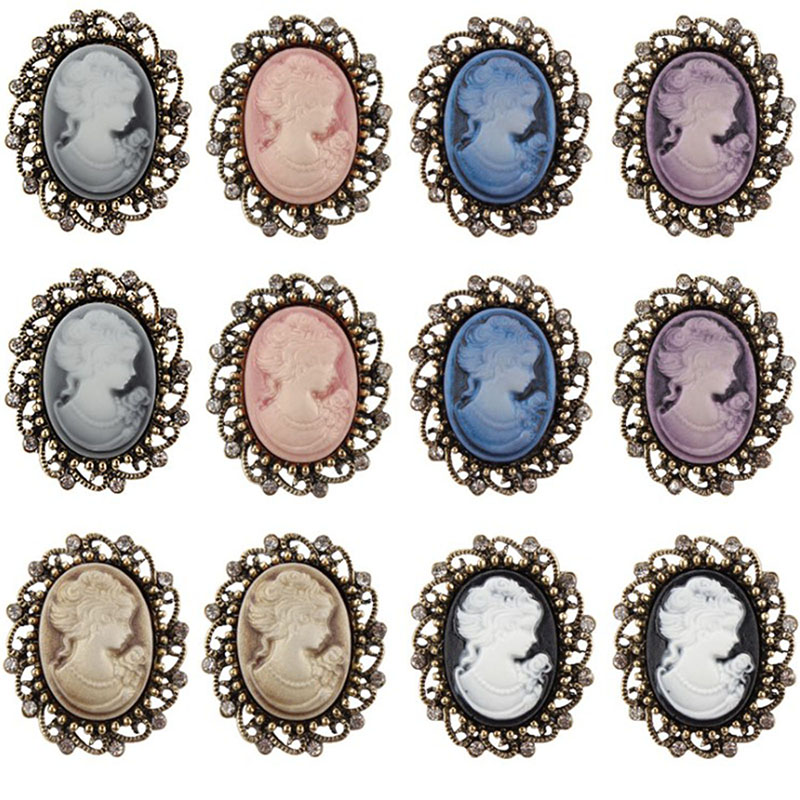 Vintage rainha cas cameo belez - Head Pin Assorted avaliação e preço