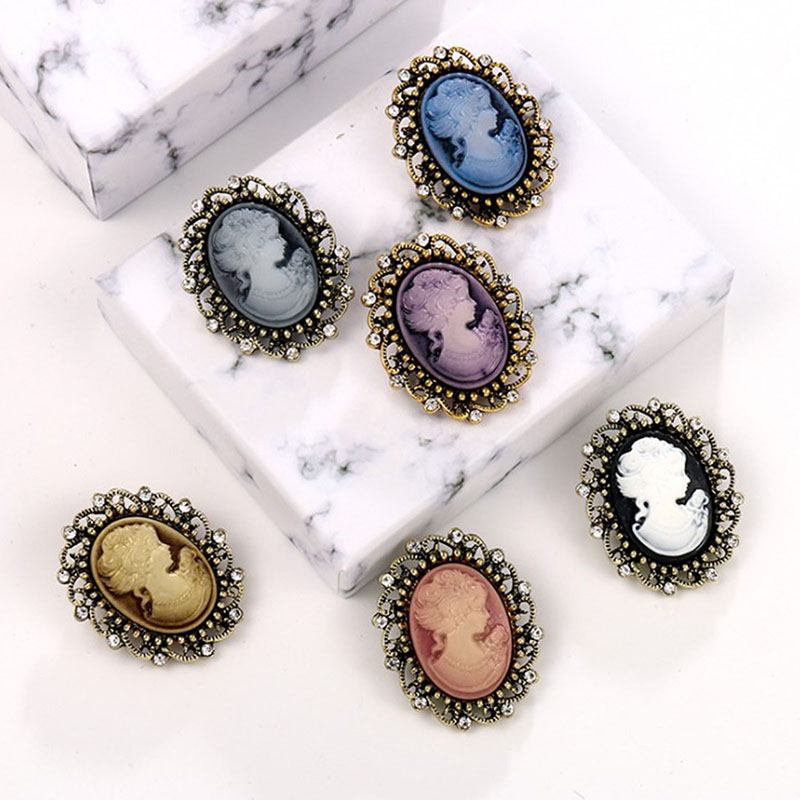 Vintage rainha cas cameo belez - Head Pin Assorted avaliação e preço