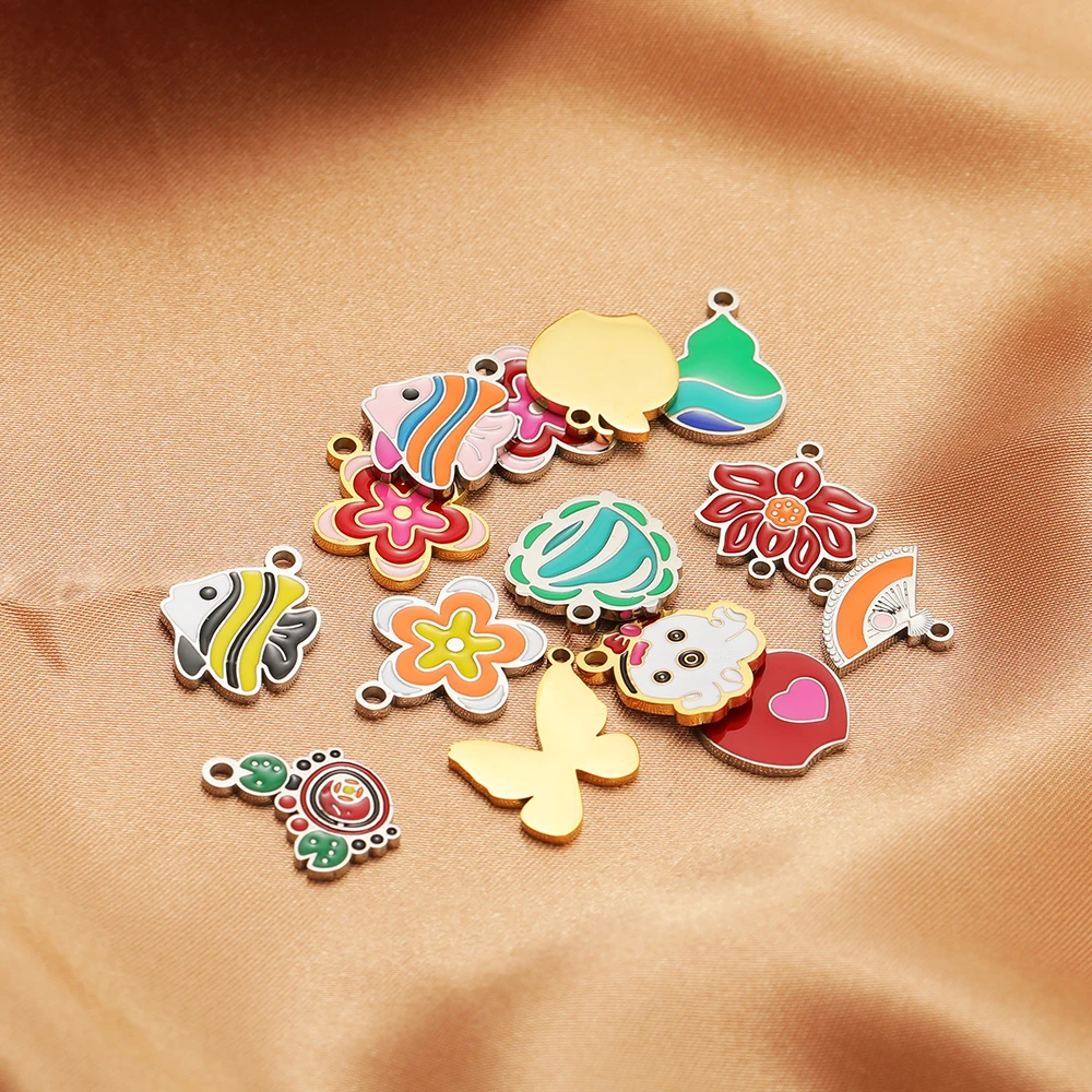 5 pçs de aço inoxidável lótus  - Jewelry Making For 5 Year Old avaliação e preço