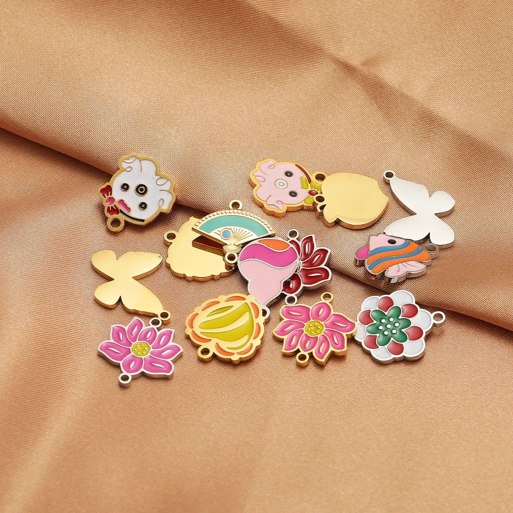 5 pçs de aço inoxidável lótus  - Jewelry Making For 5 Year Old avaliação e preço