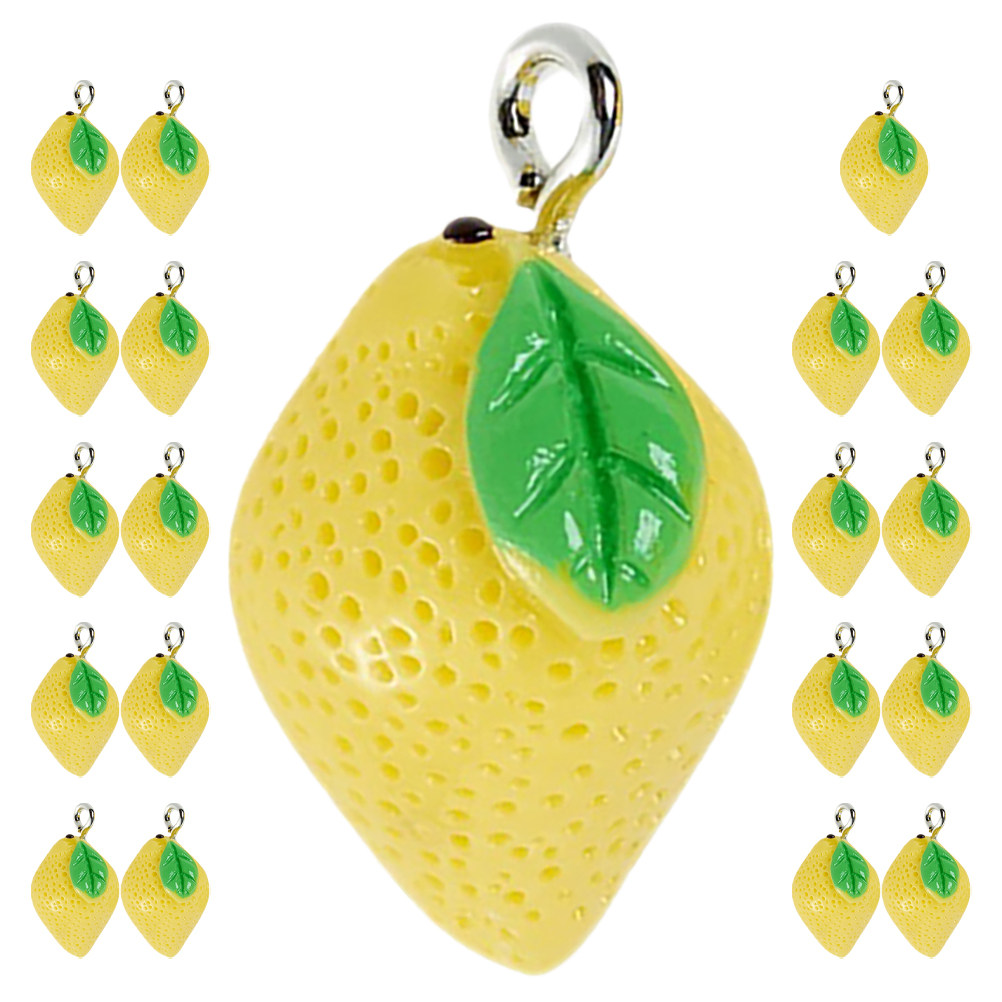 20 Peças de Pingentes de Limão - Jewelry Making With Resin avaliação e preço