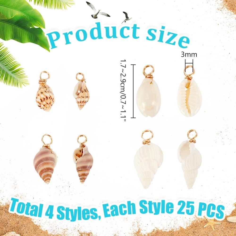 100 pçs 4 estilos encantos de  - Jewelry Making Course avaliação e preço