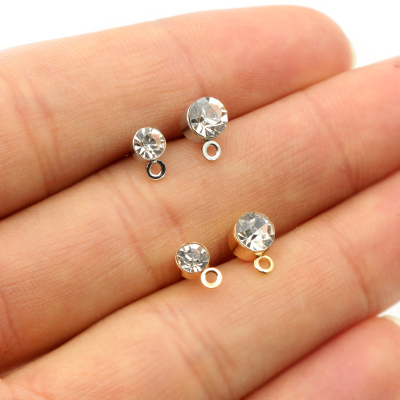 50 pçs brincos pinos com zircã - Jewelry Making Basics avaliação e preço