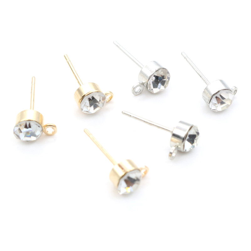 50 pçs brincos pinos com zircã - Jewelry Making Basics avaliação e preço