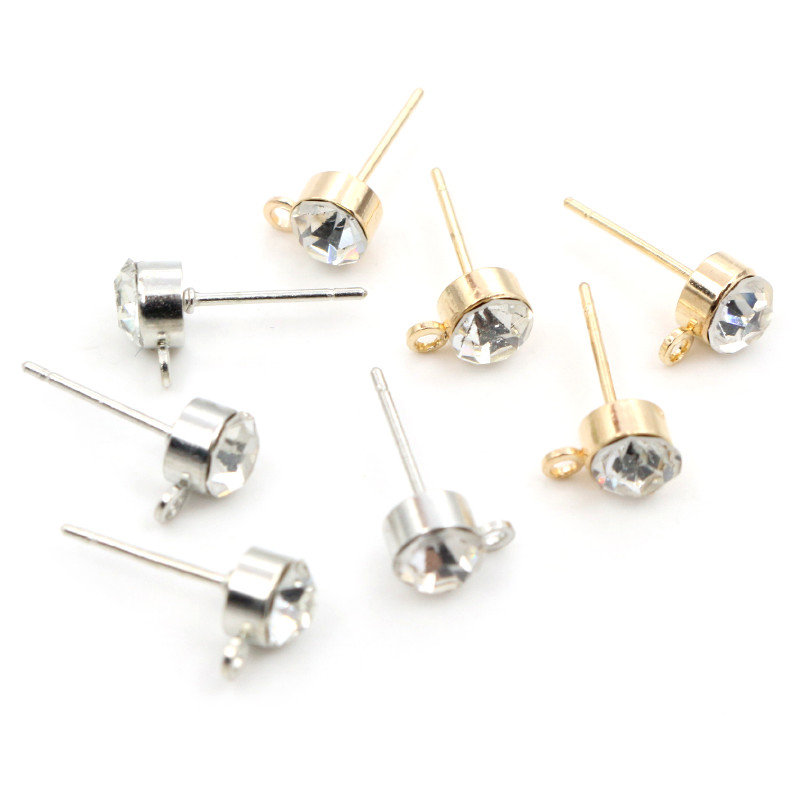 50 pçs brincos pinos com zircã - Jewelry Making Basics avaliação e preço